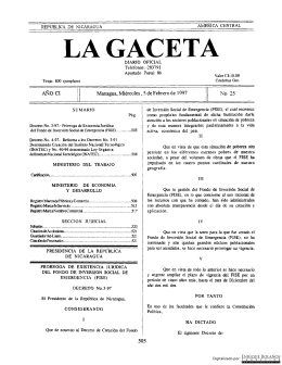 Gaceta - Diario Oficial de Nicaragua