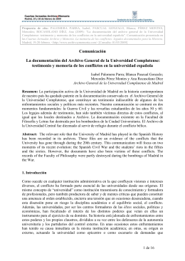 Comunicación La documentación del Archivo General de