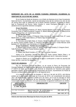 Acta de la Sesión Ordinaria Plenaria del 21 de julio de 2015