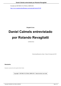 Daniel Calmels entrevistado por Rolando Revagliatti