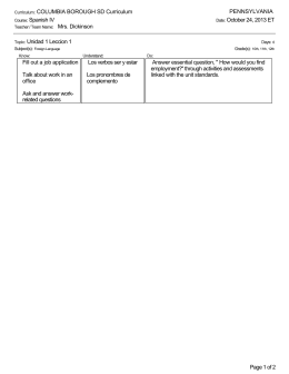 Page 1 of 2 Curriculum: COLUMBIA BOROUGH SD Curriculum