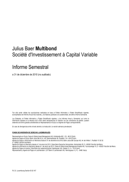 Julius Baer Multibond Société d`Investissement à