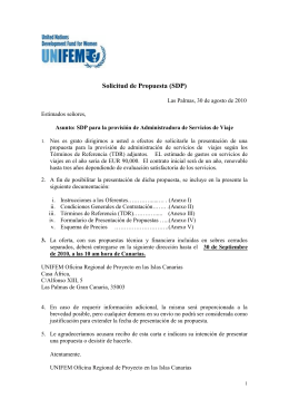 Solicitud de Propuesta (SDP)