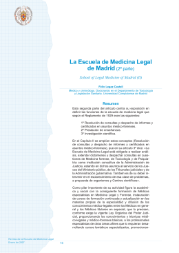 La Escuela de Medicina Legal (2ª parte)