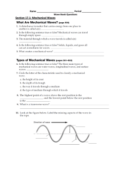 Section 17.1: Mechanical Waves