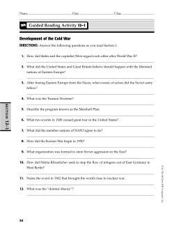 Development of the Cold War 12–1 Guided Reading Activity 12–1