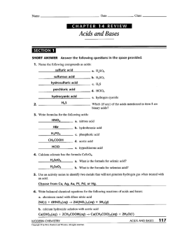 Acids and Bases