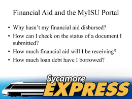 Financial Aid and the MyISU Portal