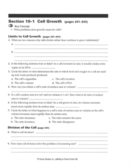 Section 10—1 Cell Growth (pages 241-243) - Stjohns