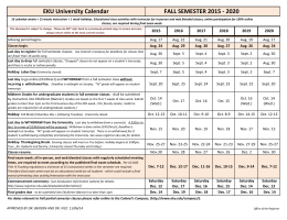 FALL SEMESTER 2015 - 2020 EKU University