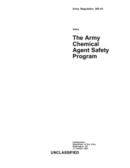 Army Regulation 385-61: The Army Chemical Agent Safety Program