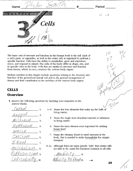 Page 1 The basic unit of structure and function in the human body is