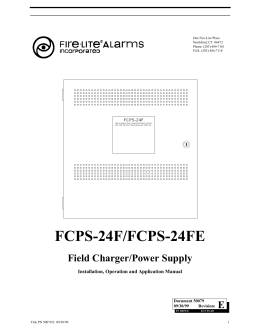 FCPS-24F/FCPS-24FE Field Charger/Power Supply