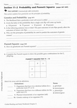 section 11-2 Probability and Punnett squares (pases 267-26e)