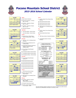 School District Calendar 15-16 - Pocono Mountain School District