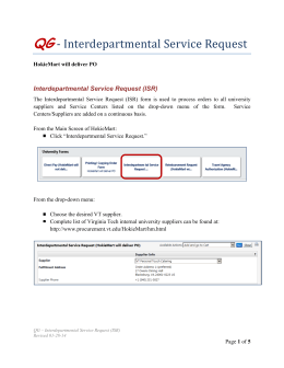 QG ‐ Interdepartmental Service Request