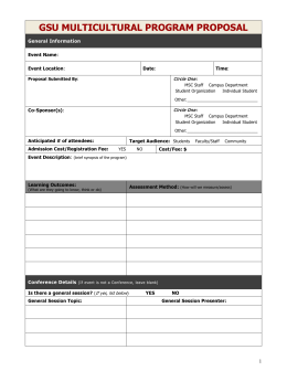 GSU MULTICULTURAL PROGRAM PROPOSAL