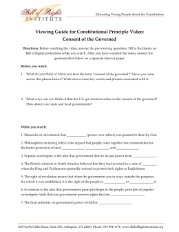 Consent of the Governed Video Viewing Guide Final