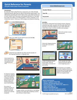 Page 1 Quick Reference for Parents Using the Ticket to Read