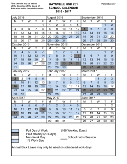 15-16 Para Calendar