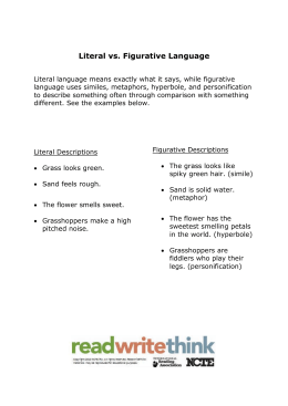 Literal vs. Figurative Language