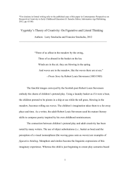 Vygotsky Figurative and Literal Thinking