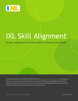 IXL Skill Alignment | enVisionMATH | Grade 5