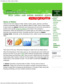 Chem4Kids.com: Matter: States of Matter
