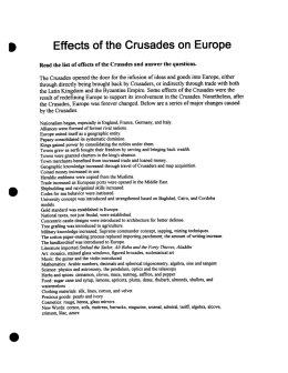Effects of the Crusades on Europe