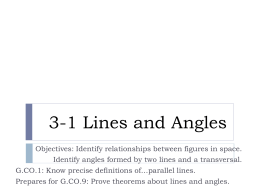 3-1 Lines and Angles