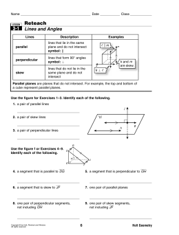 Reteach Lines and Angles