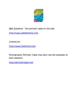 Web Elements: The periodic table on the web http://www