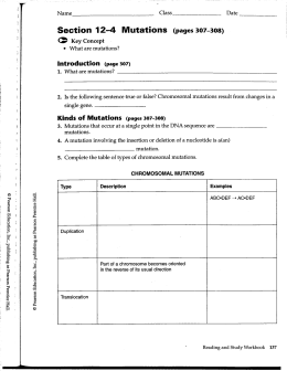 Section 12—4 Mutations (pages 307-308)