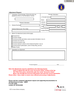 Adjustment Request - ACS Medical Bill Processing Portal