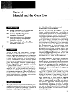 , Mendel and the Gene Idea