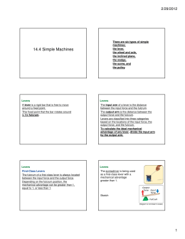 14.4 Simple Machines