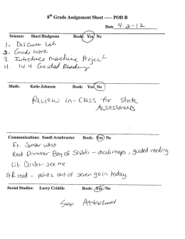 8ﬂl Grade Assignment Sheet ---—- POD B Date <9