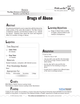 Drugs of Abuse - Teach Genetics Website