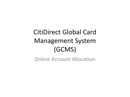 CitiDirect GCMS