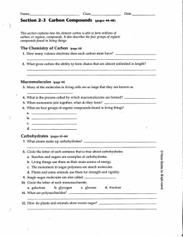 Section 2—3 Carbon Compounds (pages 44-48) . 7