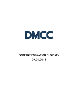 DMCC Company Formation Glossary