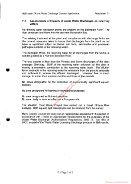 Ballycastle Waste Water Discharge Licence Application