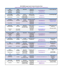 2012 SENIOR League Coach`s Contact Information