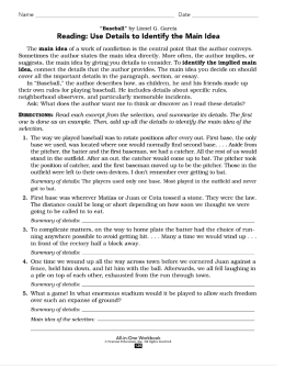 Reading: Use Details to Identify the Main Idea