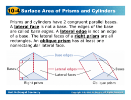 10-4 Surface Area of Prisms and Cylinders