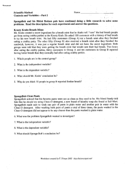 Scientific Method . Name Controls and Variables