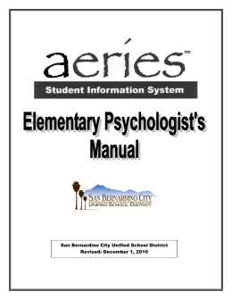 Psychologist`s Manual - Elementary
