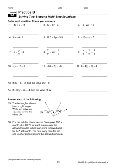 Solving Multi-step Equations