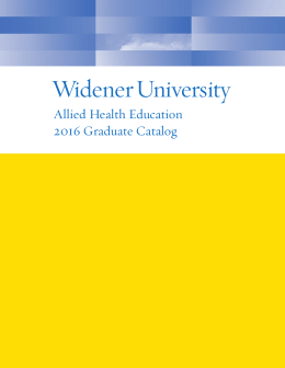 Allied Health Education 2016 Graduate Catalog