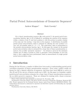 Partial Period Autocorrelations of Geometric Sequences